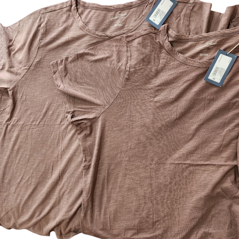 Universal Thread 2pcs casual Tshirt For Womens Size 4X Color Brown 100% Cotton - Picture 10 of 10